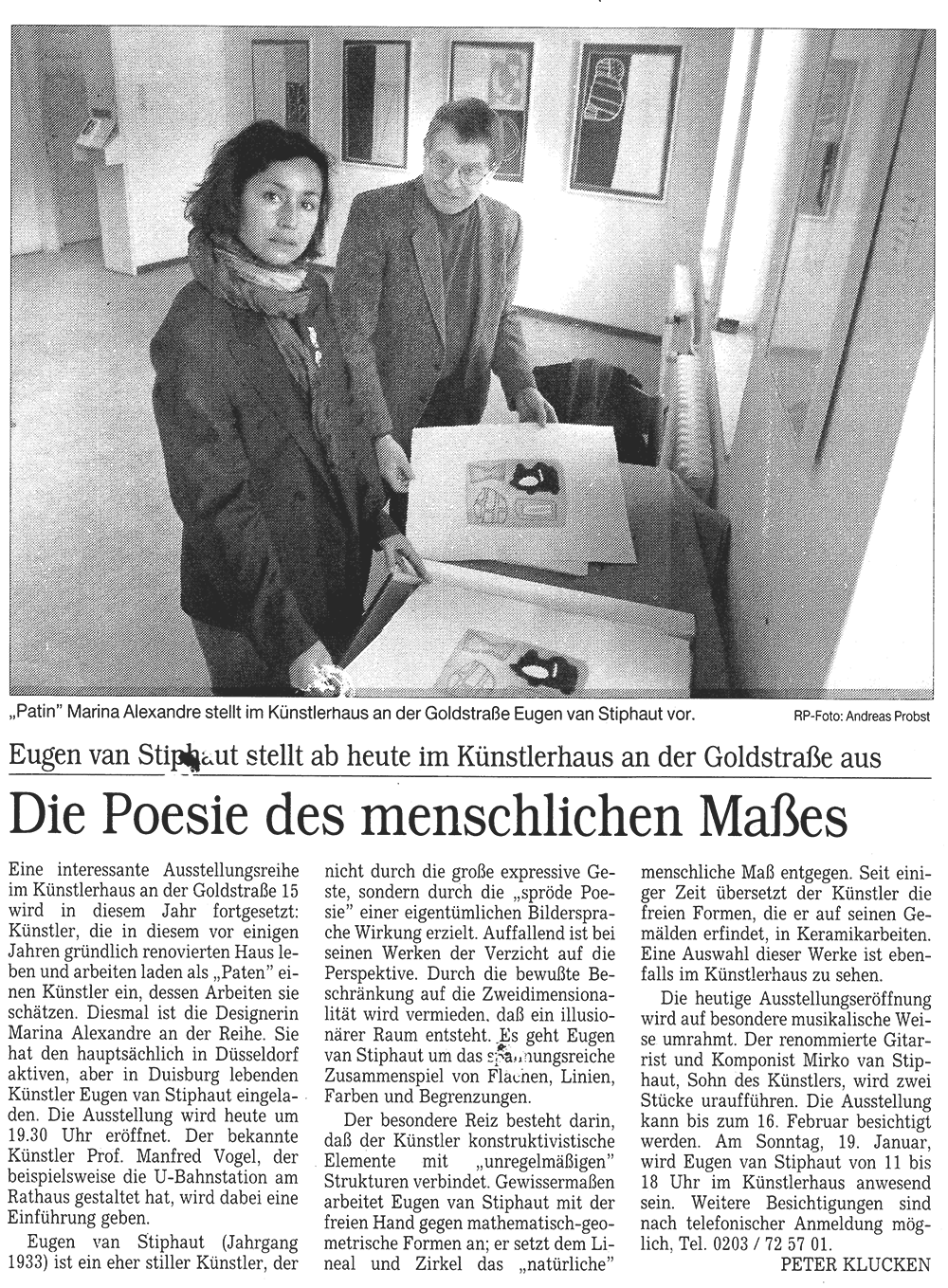 Zeitungsartikel Rheinische Post, 17.01.1997