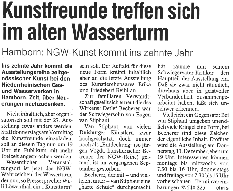 Zeitungsartikel WAZ, 9.12.1997