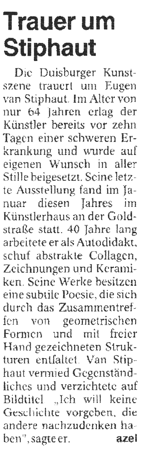 Zeitungsartikel WAZ, Sept 1997