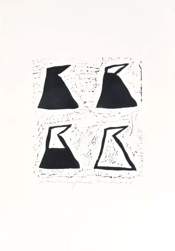 Eugen van Stiphaut: 1978, Linolschnitt, 43 x 61cm