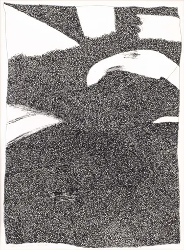 Eugen van Stiphaut: 1982, Stift auf Papier, 28 x 38cm