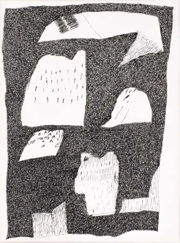 Eugen van Stiphaut: 1982, Stift auf Papier, 28 x 38cm