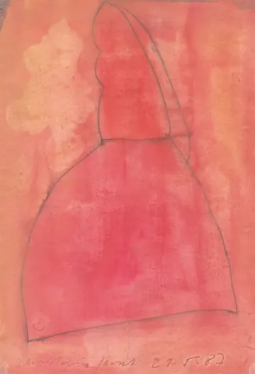 Eugen van Stiphaut: 1987, Tusche und Aquarell, 20 x 29,5cm