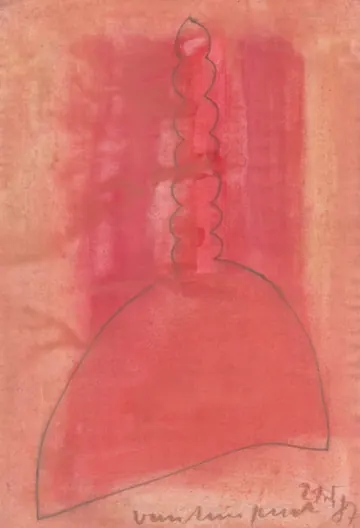 Eugen van Stiphaut: 1987, Tusche und Aquarell, 20 x 29,5cm