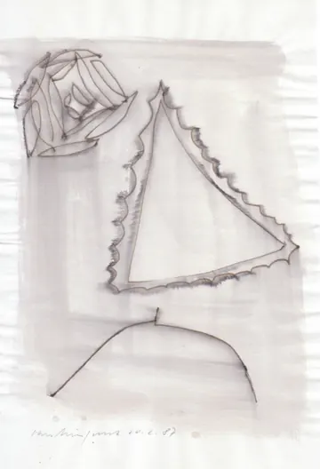 Eugen van Stiphaut: 1987, Tusche und Aquarell, 20 x 29,5cm