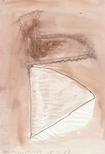 Eugen van Stiphaut: 1987, Tusche und Aquarell, 20 x 29,5cm