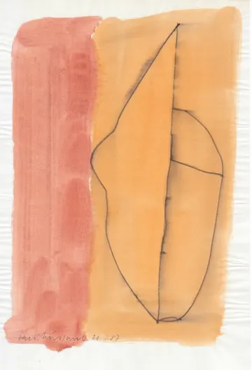 Eugen van Stiphaut: 1987, Tusche und Aquarell, 20 x 29,5cm