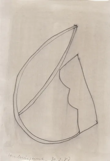 Eugen van Stiphaut: 1987, Tusche und Aquarell, 20 x 29,5cm