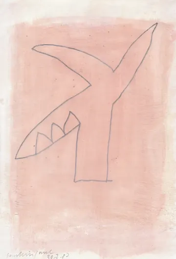 Eugen van Stiphaut: 1987, Tusche und Aquarell, 20 x 29,5cm