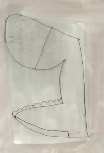 Eugen van Stiphaut: 1987, Tusche und Aquarell, 20 x 29,5cm