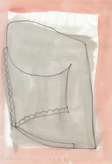 Eugen van Stiphaut: 1987, Tusche und Aquarell, 20 x 29,5cm