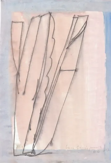 Eugen van Stiphaut: 1987, Tusche und Aquarell, 20 x 29,5cm