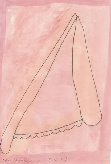 Eugen van Stiphaut: 1987, Tusche und Aquarell, 20 x 29,5cm