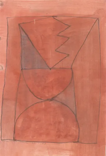 Eugen van Stiphaut: 1987, Tusche und Aquarell, 20 x 29,5cm