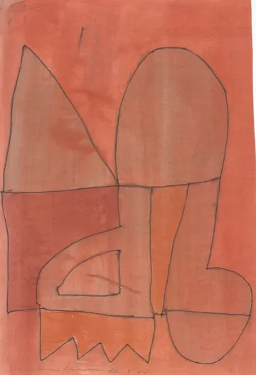 Eugen van Stiphaut: 1987, Tusche und Aquarell, 20 x 29,5cm