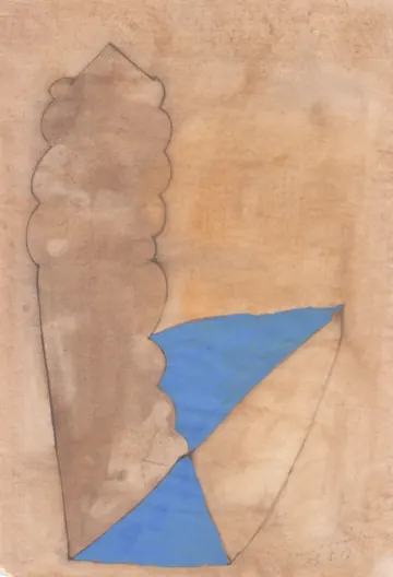 Eugen van Stiphaut: 1987, Tusche und Aquarell, 20 x 29,5cm