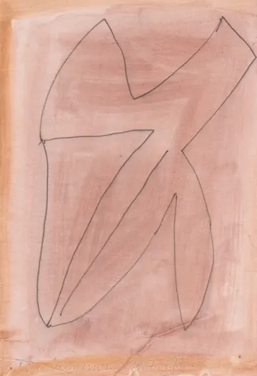 Eugen van Stiphaut: 1987, Tusche und Aquarell, 20 x 29,5cm