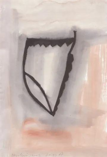 Eugen van Stiphaut: 1987, Tusche und Aquarell, 20 x 29,5cm