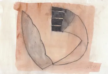 Eugen van Stiphaut: 1987, Tusche und Aquarell, 29,5 x 20cm