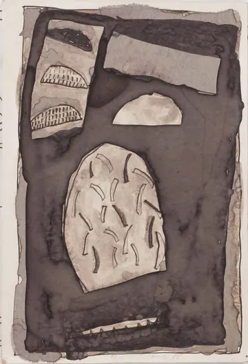 Eugen van Stiphaut: 1988, Mischtechnik, 19 x 28cm