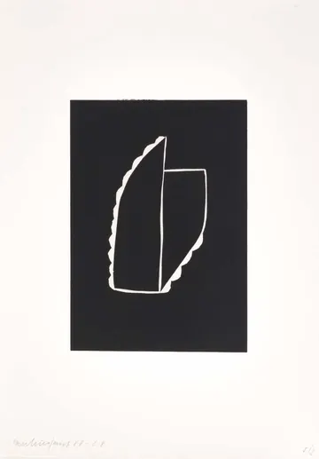 Eugen van Stiphaut: 1988, Linolschnitt, 21 x 30cm
