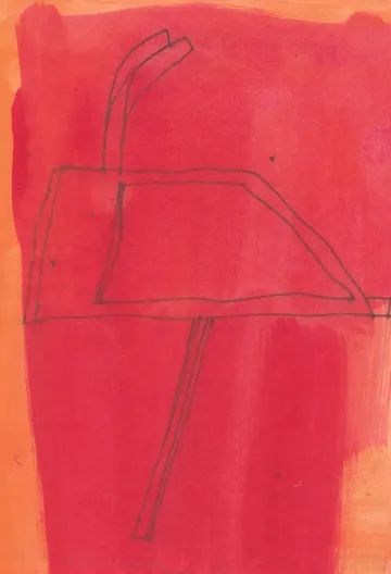 Eugen van Stiphaut: 1988, Tusche und Aquarell, 20 x 29,5cm