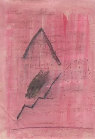Eugen van Stiphaut: 1988, Tusche und Aquarell, 20 x 29,5cm