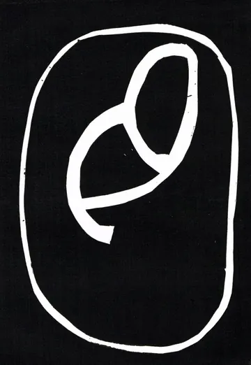 Eugen van Stiphaut: 1989, Linolschnitt, 21 x 30cm