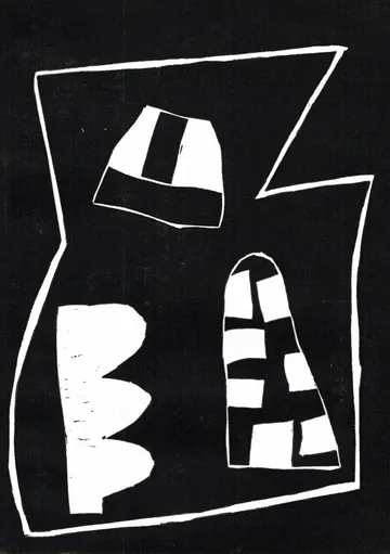 Eugen van Stiphaut: 1989, Linolschnitt, 21 x 30cm