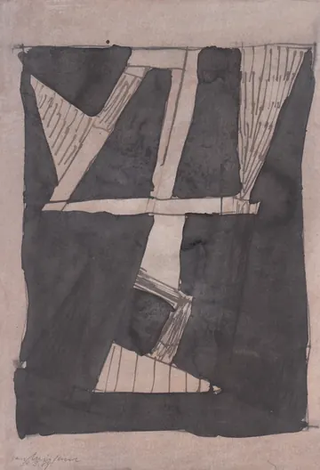 Eugen van Stiphaut: 1989, Tusche und Aquarell, 20 x 29,5cm