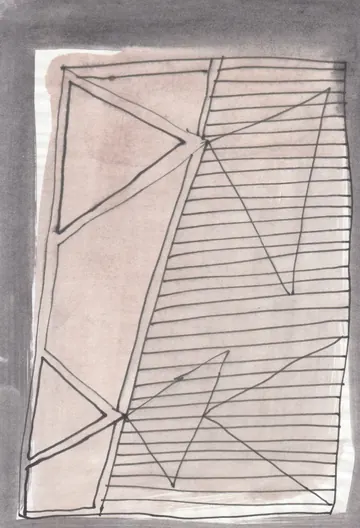 Eugen van Stiphaut: 1989, Tusche und Aquarell, 20 x 29,5cm