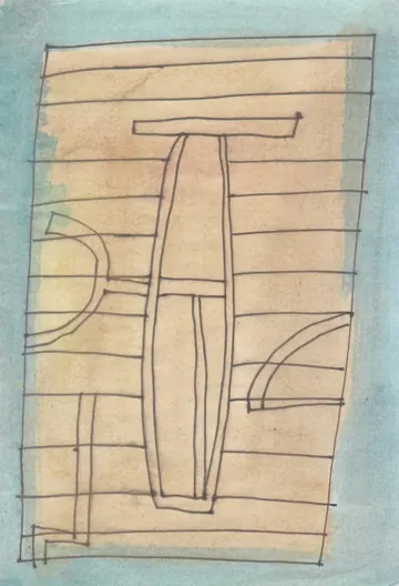 Eugen van Stiphaut: 1989, Tusche und Aquarell, 20 x 29,5cm