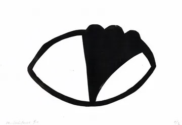 Eugen van Stiphaut: 1991, Linolschnitt, 42 x 30cm